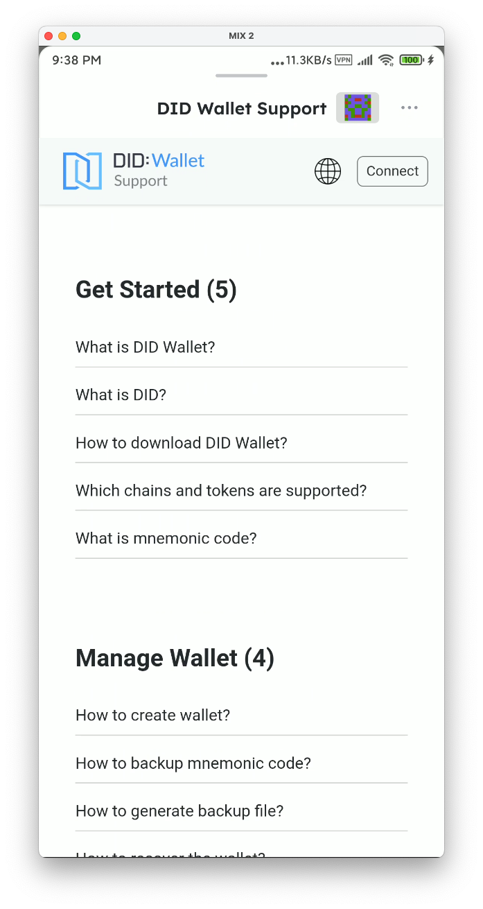 did-wallet-support